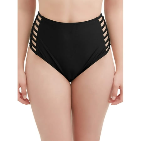 Plaid Womens Swimsuit Bottoms - Women's Rosey Romance High Waist Swimsuit Bottom