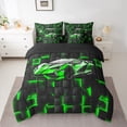 thumbnail image 2 of Erosebridal Neon Car Bedding Sets Twin Size for Boys, Racing Car Comforter Sets with Sheets, Sports Decor, Reversible 7-Piece, 2 of 5