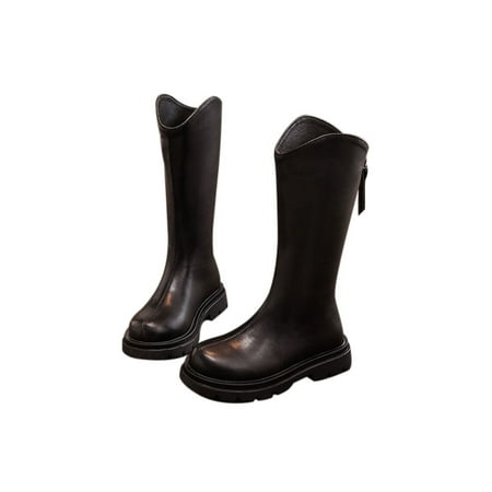 

GENILU Girls Comfortable Non Slip Knee High Boots Waterproof Riding Boot School Fashionable Shoes Black 13C
