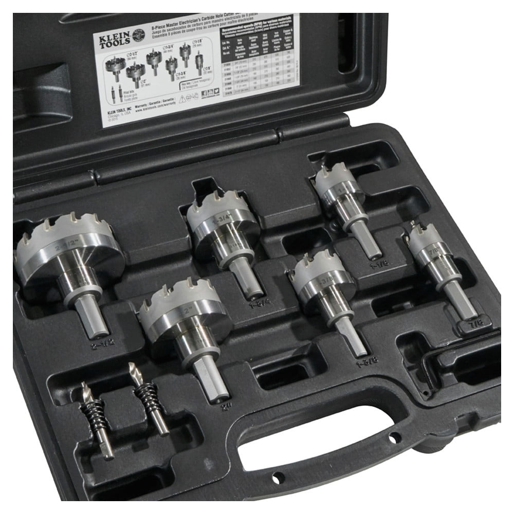 Klein Tools 31873 8-Piece Master Electrician Hole Cutter Set