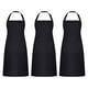 thumbnail image 1 of Apuakthei 3 piezas de delantales ajustables con bolsillos, delantales de cocina, delantales de cocina, delantales de cocina, utilizados en cocinas, restaurantes y cafés (negro, algodón), 1 of 6