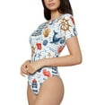 thumbnail image 2 of Easygdp Watercolor Nautical Women'S Waist-Cinching Short-Sleeved Onesie, Olastic Onesiet,Snaps At Bottom,Easy To Put On And Take Off - Large, 2 of 9