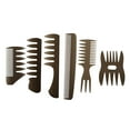 thumbnail image 1 of 6-Piece Black ABS Hair Comb Set for Men & Women - Rounded Teeth for Safe Scalp Care, Moderate Hardness for Secure Styling, Easy Snap-On/Off Design, Traditional Comb Usage, Various Sizes (10-19.1cm), 1 of 6