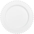 thumbnail image 2 of Combo Set 7" Dessert Plates and 10" inch Round White Plastic Plates with White Beaded Rim, Disposable China Like Party Plate, Heavy Duty Dinner Charger Plate, Salad, Wedding, Tableware (128), 2 of 5