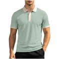 thumbnail image 2 of COSFO Colorblock Golf Polo Shirts for Men Short Sleeve Waffle Performance Shirt Classic Fit Moisture Wicking Dry Fit Pullover Collared Mens T Shirts, 2 of 9