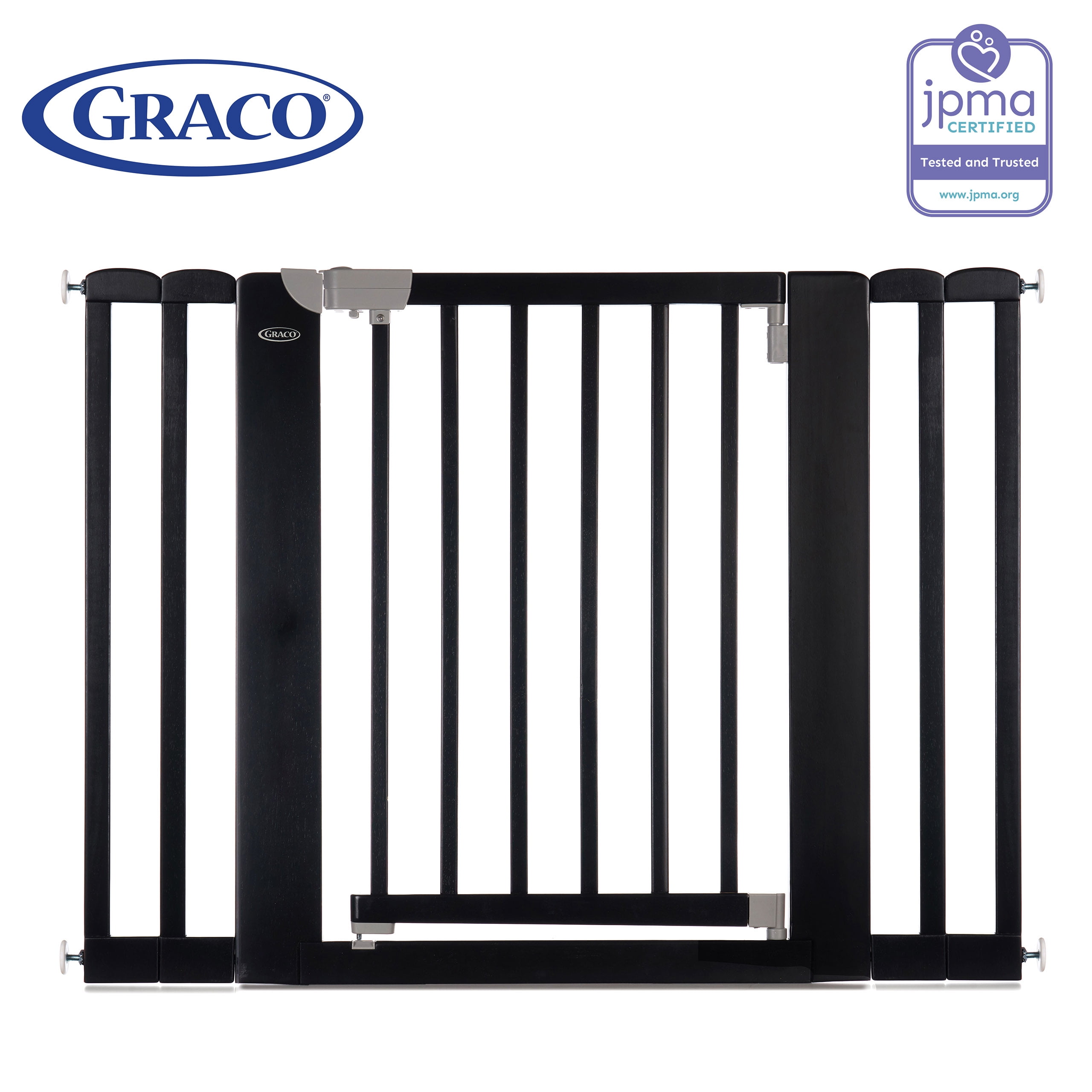 Graco SafeSpace WalkThrough Wooden Safety Gate, Black
