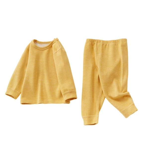 Kaemgyyd Little Boys Girls Thermal Underwear Toddler Comfy Long Sleeve Tops Bottom Thick Pajamas Clothing Warm 2 Piece Set Outfit