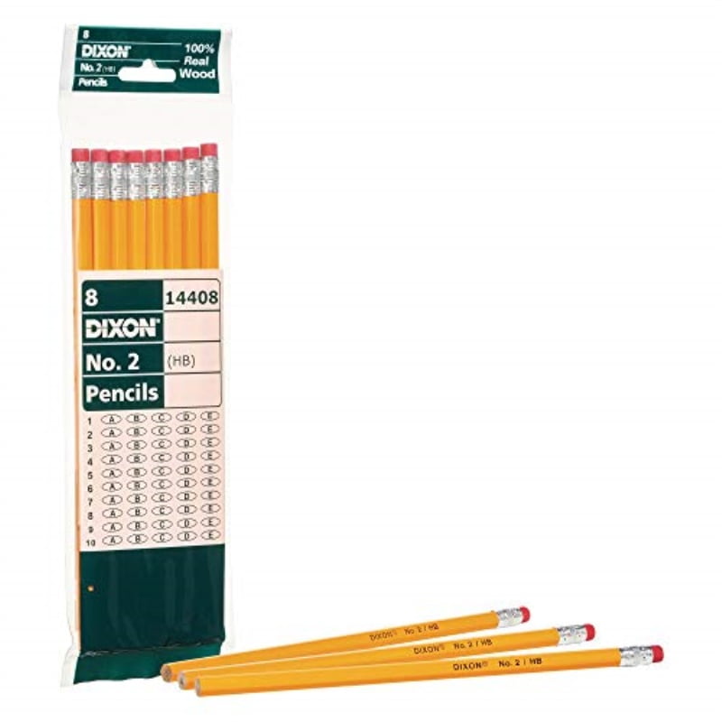 Wood-Cased 2 Pack Black Core 8-Count 8-Count 14408 No 2 HB Soft 2 Yellow Pencils 