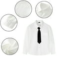 thumbnail image 4 of WOLLED Kids Boys Girls Long Sleeve Dress Shirt Toddler Slim Fit Button-Down Shirt Formal Dress Shirt with Chest Pocket for 3-16 Years Old, 4 of 10