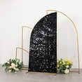 thumbnail image 3 of BalsaCircle 6 feet Black Big Payette Sequin Double Sided Half Moon Wedding Arch Backdrop Stand Cover Party Events, 3 of 8