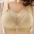 thumbnail image 3 of Bigersell Full-Coverage Wirefree Bra V-Neck Wire-Free Bra Support Women Sports Bras High Support Padded Bra Style R-125 Basic Bra Strap Nylon Back-Smoothing Bra Everyday Bras Underwear Beige XXL, 3 of 3