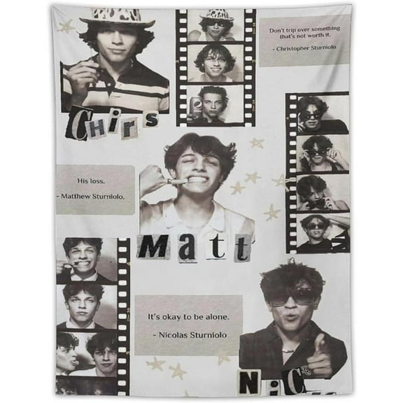 Sturniolo Band Triplets Tapestry Wall Hanging Flag Art Aesthetic Poster Dorm Tapestries For Bedroom Party Home Living Room Decor