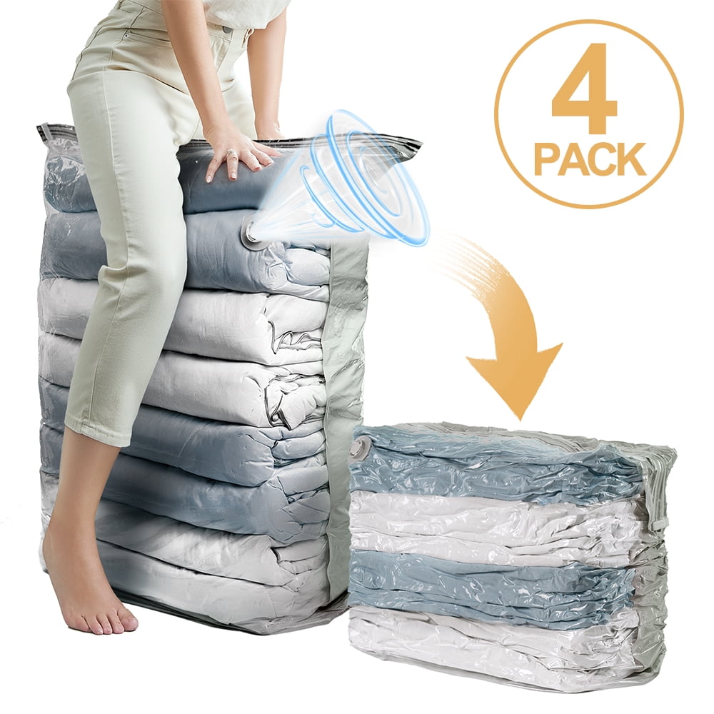 TAILI 4 Pack Jumbo Cube Vacuum Storage Bags Extra Large Vacuum Seal 