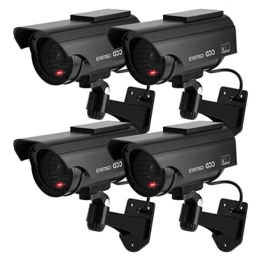 Solar-Powered Fake Security Camera - Dome Dummy With Flashing Red LED Light