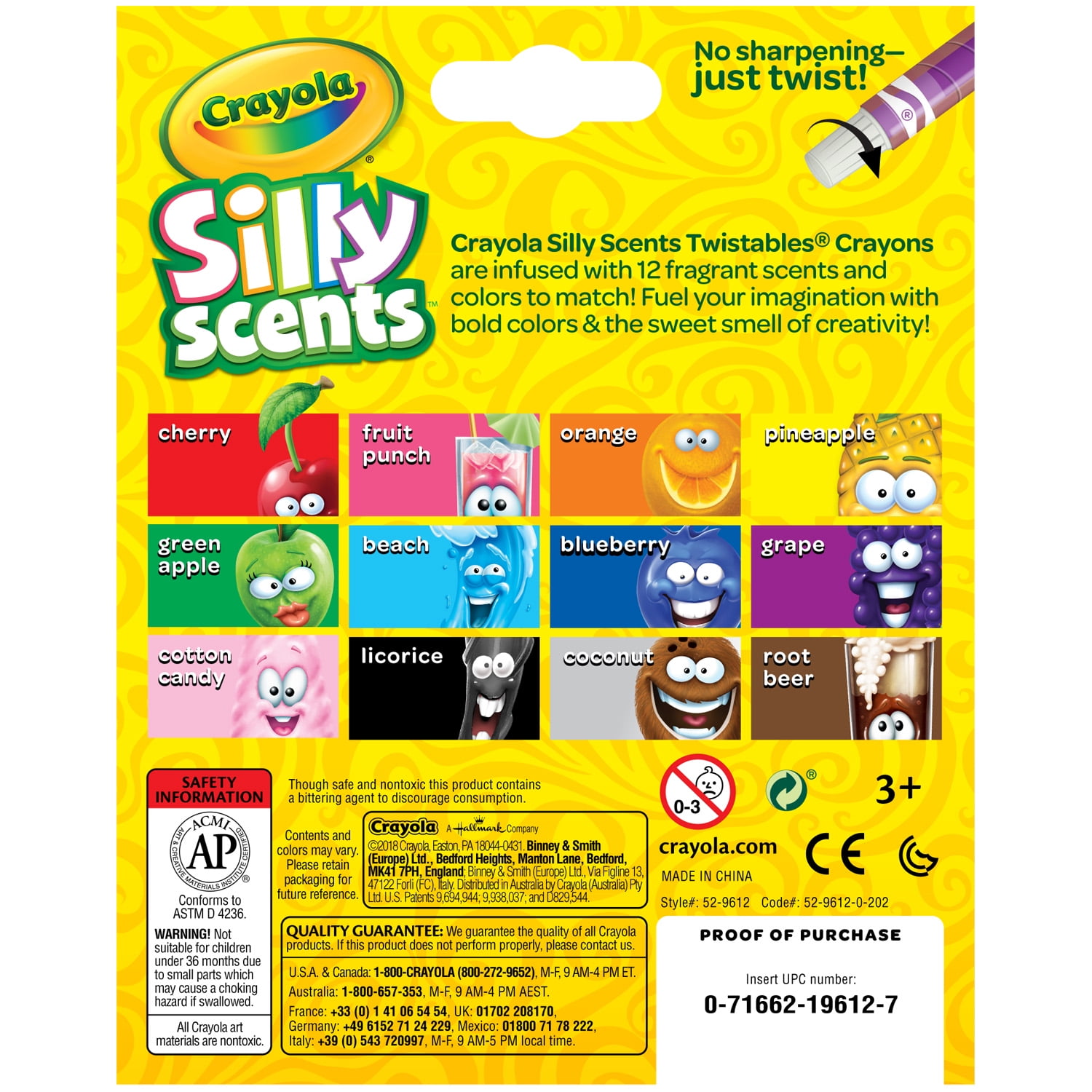 Crayola Silly Scents Twistables, Scented Crayons & Pencils, 72Count, Great  Fo