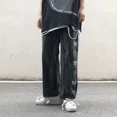 thumbnail image 4 of Pantalones vaqueros para hombre bordados Hip Hop Pantalones vaqueros para hombre Pantalones estéticos rectos negros empalmados 2024 tendencia talla grande lavados sueltos Kpop, 4 of 5