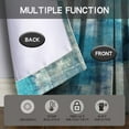 thumbnail image 5 of Turquoise Blackout Kitchen Curtains Tiers and Valances Set 3 Piece for Windows Grey Kitchen Window Curtains Set,Modern Abstract Art Valances for Living Room(36" Tiers Set), 5 of 5