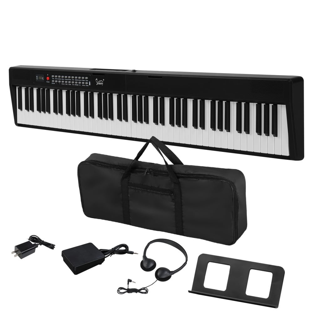 88 Key Foldable Electronic Keyboard Piano, Full Size Semi-Weighted Electric Piano Digital Piano with Dual Bluetooth Mode, 1000 Rhythms, 1000 Timbres and 150 Demos for Beginners Adults (Black)
