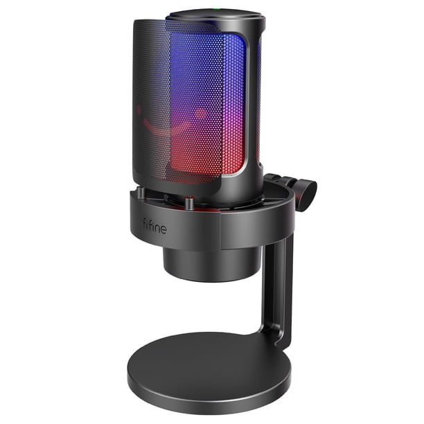 Micrófono para juegos FIFINE A8 USB PC para transmisión con RGB