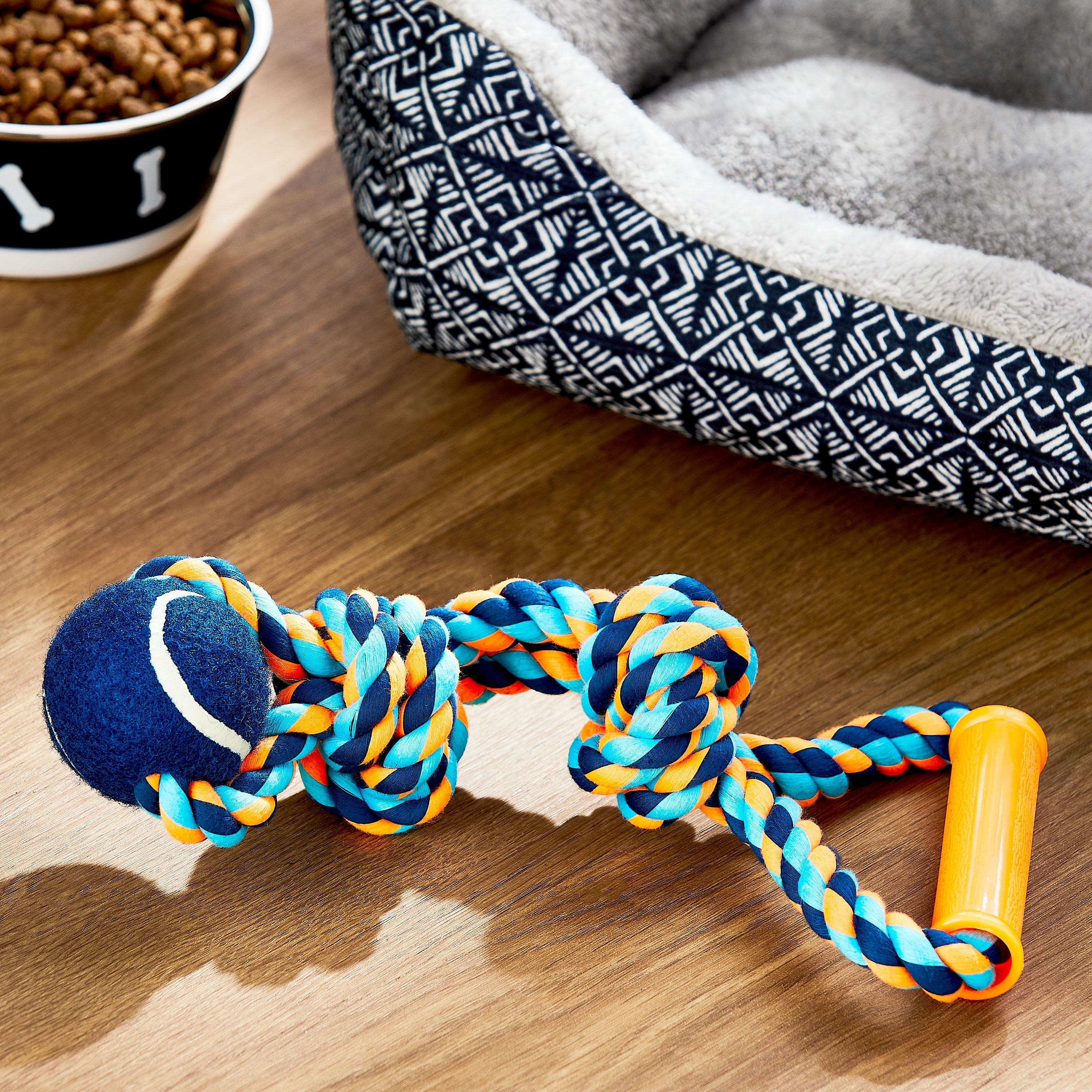 Vibrant Life Chomp and Tug Buddy Rope Toy for Moderate Chewers, Blue, Medium