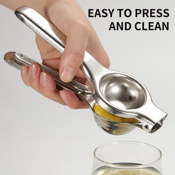 Stainless Steel Manual Citrus Juicer & Lemon Squeezer | Heavy-Duty Metal Press for Lemon, Orange, Lime | Large 20cm Bowl with Filter | 1-Pack