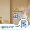 thumbnail image 4 of Reloj de dibujos animados para niños pequeños, ayuda para la enseñanza del tiempo, aprendizaje para niños, relojes analógicos para practicar, pupilas grandes, cartón, 4 of 6