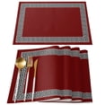 thumbnail image 2 of Red Simple Chinese Pattern Dining Kitchen Accessories Placemat Heat Resistant Linen Tableware Pads Mats Kitchen Decoraction, 2 of 5