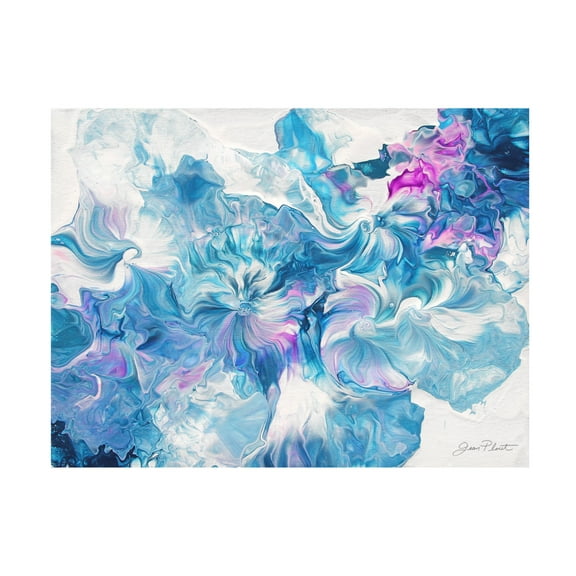 Canvas Wall Art - Jean Plout 'Abstract Pouring Q' Wall Art for Living Room, Bedroom, or Office Décor by Trademark Fine Art - 19 x 14 Inches