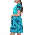 thumbnail image 2 of Hirioo World Turtle Day for Short Sleeve Dress Women's Short Sleeve Dress with Pockets, 2 of 6