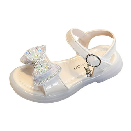 

KaLI_store Girls Sandals Toddler Girl Sandals Open Toe Sandals for Kids Little Girl Summer Sandals White 13
