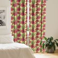 thumbnail image 2 of Ambesonne Flower Window Curtains, Gladiolus Pattern, Each 28" W x 84" L, Yellow Coral and Green, 2 of 4