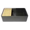 thumbnail image 4 of Grey Matte Workstation 33" x 20" Single Bowl Fireclay Farm Sink with Accessories, 4 of 8