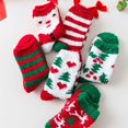 thumbnail image 5 of 6 Pairs Christmas Womens Fuzzy Socks Winter Warm Fluffy Soft Slipper Home Sleeping Cute Christmas Socks, 5 of 18