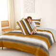 thumbnail image 4 of Homewish Brown Horizontal Stripes Full Size Comforter Sets,Abstract Modern Bedding Comforter Set,Light Gray Reversible,3-Piece,1 Comforter and 2 Pillowcases, 4 of 7