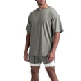 thumbnail image 1 of Camiseta deportiva holgada para hombre: mangas cortas abiertas, estilo informal, adecuada para el día a día/casa, tallas S-XXL, fácil de combinar con pantalones, 1 of 4