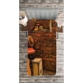 thumbnail image 3 of Ambesonne Music Quilted Bedspread Set 2 Pcs, Wooden Stage Pub Cafe, Twin Size, Dark Orange Sand Brown, 3 of 3