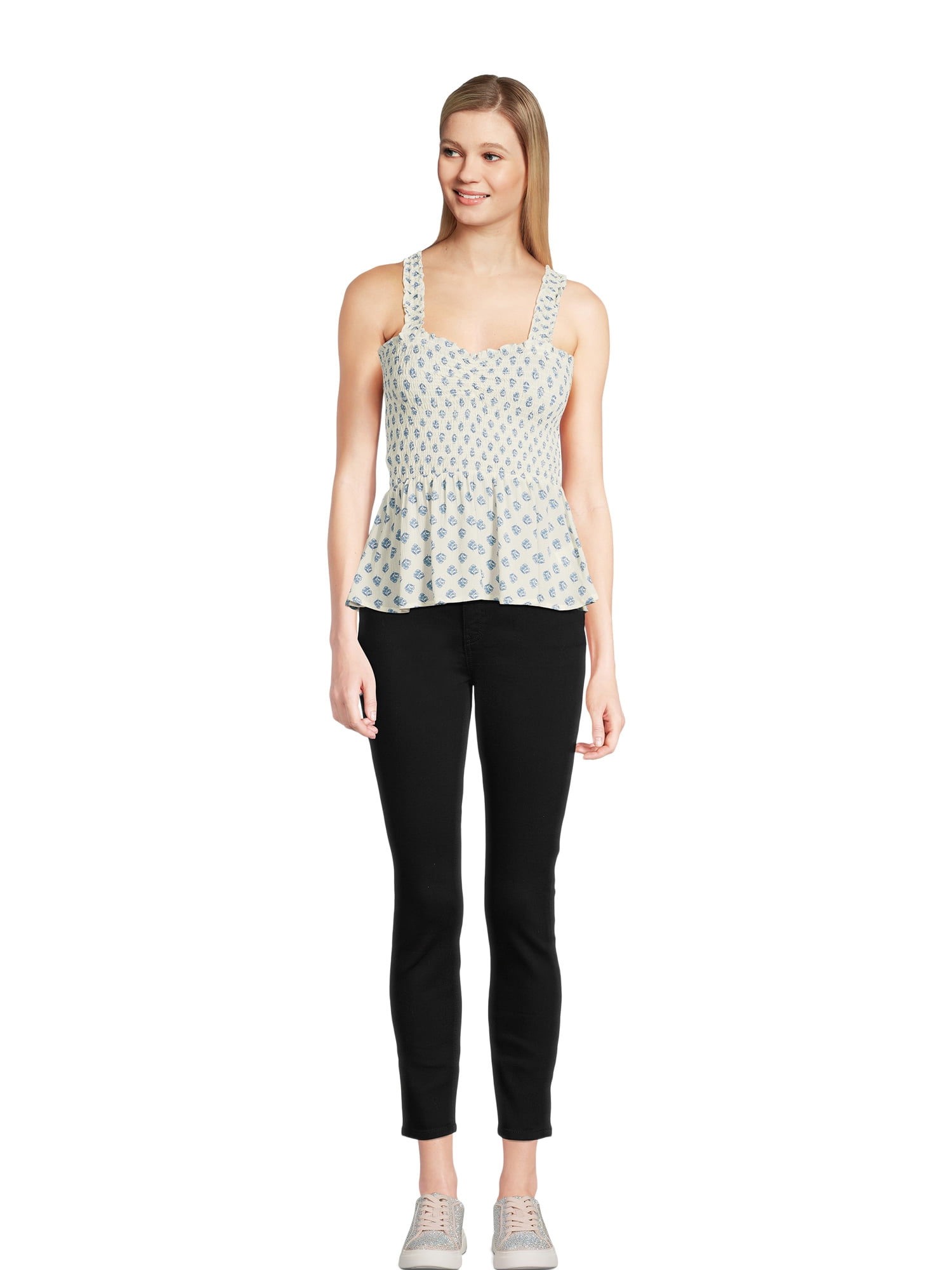 Self Esteem Juniors’ Smocked Peplum Tank Top, Sizes XS-XL