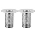 thumbnail image 2 of Wosthever 2 unids/set de acero inoxidable Premium para colador de pelo confiable, tapón de drenaje para lavabo con núcleo de rebote emergente, 2 of 4