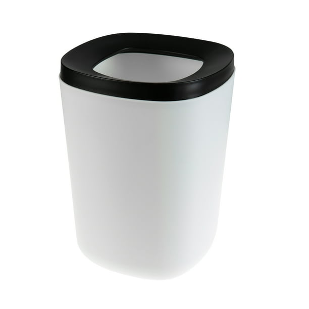 Bath Bliss 1.3 gal Two Tone 2 Piece Plastic Bathroom Trash Can, Black