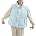 thumbnail image 2 of Rutainlusire Womens Puffer Sleeveless Vest Women's Casual Colored Sleeveless And Capless Stand Collar Jacket, 2 of 5