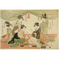 thumbnail image 3 of Chōbunsai Eishi 24x18 Black Modern Framed Museum Art Print Titled - Okaya and Takashima Ohisa Playing a Game of Ken (C. 1793-94), 3 of 5