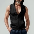 thumbnail image 2 of Mens Hooded Cardigan Zip Sweatshirt Sleeveless Casual Vest Sports Jacket Men, 2 of 9