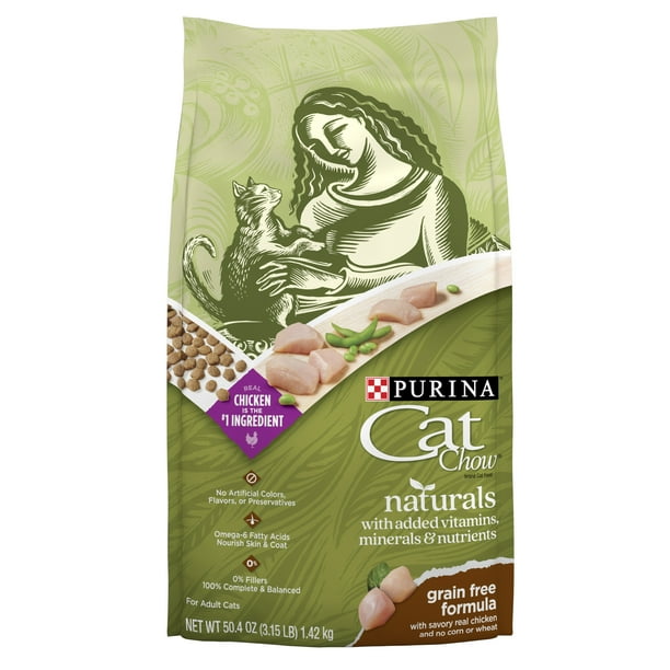 Purina Cat Chow Naturals With Real Chicken Dry Cat Food, Grain Free, 3.