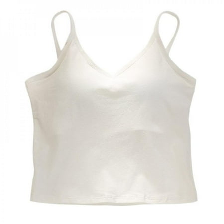 

[Clearance!]Pure Cotton U-shaped Beauty Back Exposed Umbilical Underwear No Steel Ring Integrated Five-finger Chest Pad Camisole Bottoming