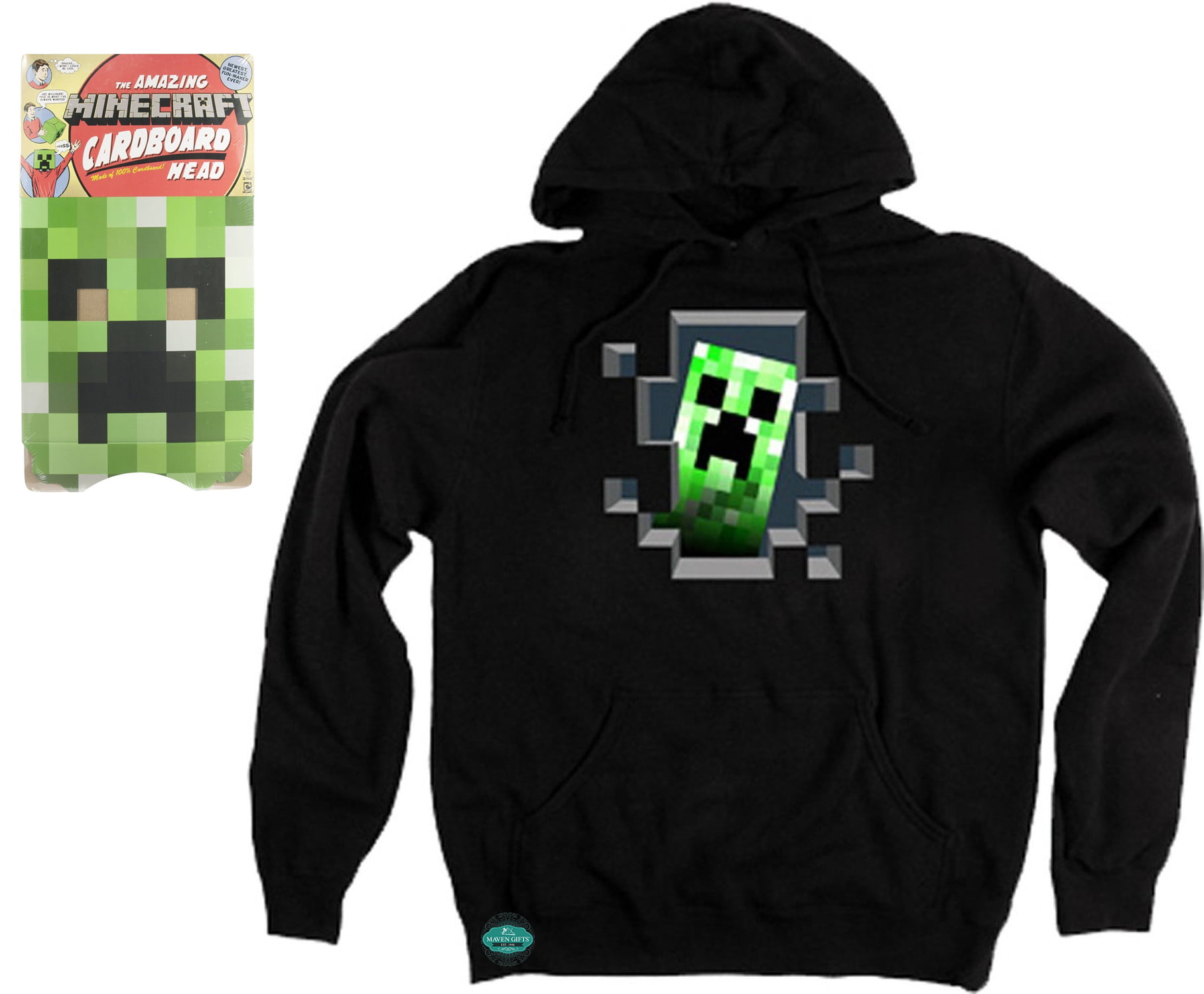 Maven - Minecraft Creeper Head Green Cardboard Mask and Creeper Inside ...