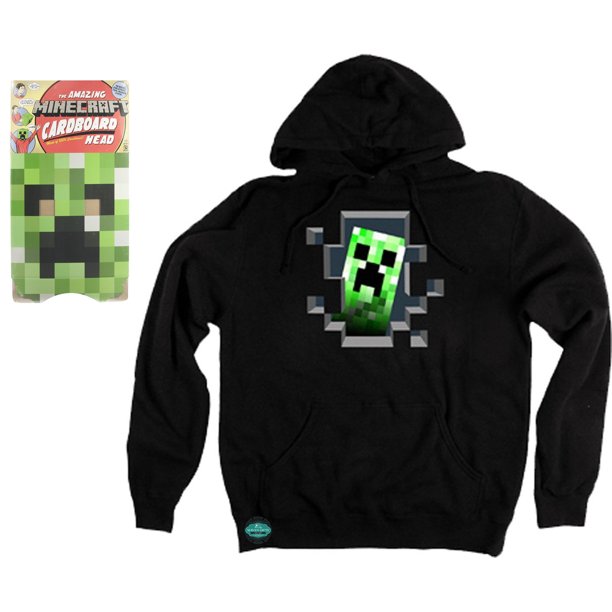 Maven Minecraft Creeper Head Green Cardboard Mask and Creeper Inside