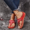 thumbnail image 7 of YOUYEDIAN Orthopedic Sandals for Women 2026 Summer Dressy Open Toe Arch Support Shoes Wide Hiking Non Slip Slip on Slippers (Red), 7 of 7