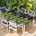 thumbnail image 2 of Brown Christmas Tree Table Cloths for 3 Foot Rectangle Tables, Xmas Trees Snowflake Winter Wood Patio Waterproof Elastic Fitted Tablecloths, Washable Rectangular Table Cover for Camping, 2 of 8