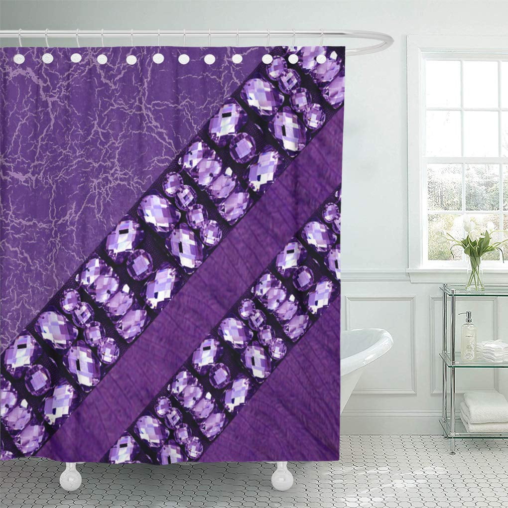 CYNLON Funky Purple Rhinestone Feather Matcing Unique Customizable