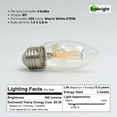 thumbnail image 3 of LafoHome EcoBright B11 LED Filament Bulb, 40W Equivalent, 2700K Warm White, Dimmable, 8-Pack, 3 of 6